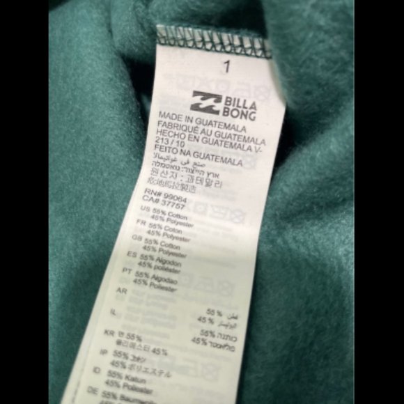 Nwt $49 Billabong Surf Legacy Classic Sweatpants Joggers Pants Lounge Green M - Picture 9 of 10